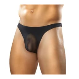 Nylon/spandex Streaker Thong Black L/xl - Image 1