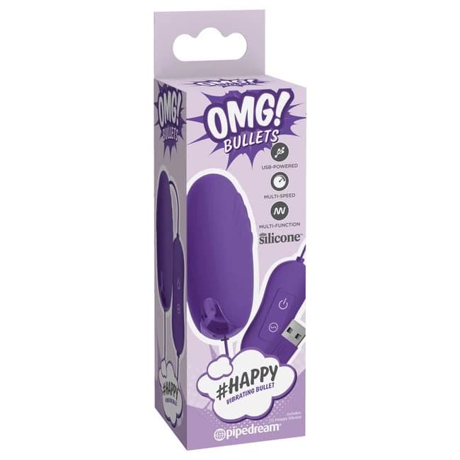 Omg! Bullets #happy Usb Bullet Purple - Image 1