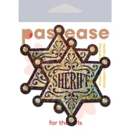 Pastease Sheriff Badge Gold Glitter, image 3
