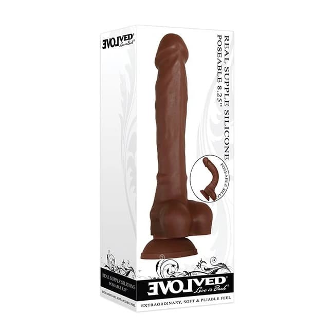 REAL SUPPLE POSEABLE SILICONE 8.25 IN DARK  - Image 1