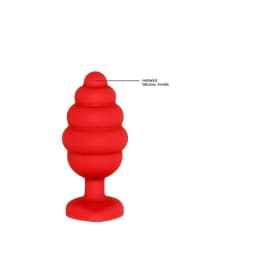 Regular Ribbed Diamond Heart Plug Red, image 7