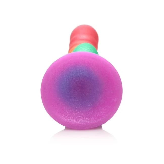 Simply Sweet 6.5in Ribbed Rainbow Dildo - Image 6