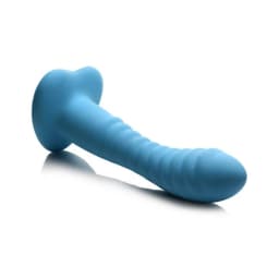 Simply Sweet Ribbed Silicone Dildo Blue, image 5