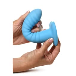 Simply Sweet Ribbed Silicone Dildo Blue, image 9