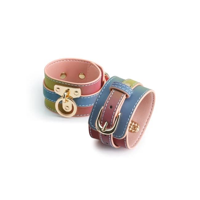Spectra Bondage Wrist Cuffs Rainbow - Image 1