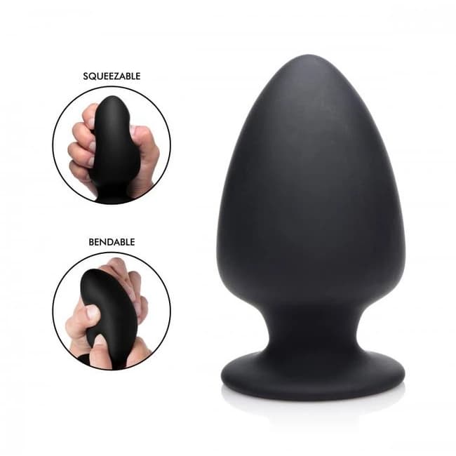 Squeeze-it Silexpan Anal Plug Large Black - Image 1
