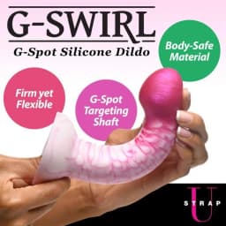 Strap U G-Swirl G-Spot Dildo Silicone Pink, image 2