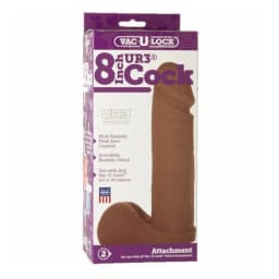 Vac U Lock Ultraskyn Cock Brown 8in, image 2