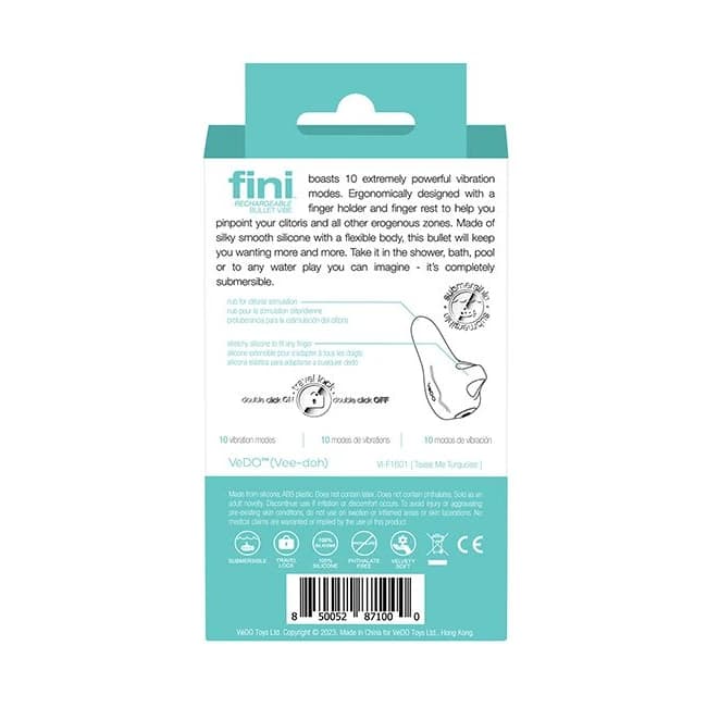 Vedo Fini Rechargeable Bullet Vibe Turquoise - Image 5
