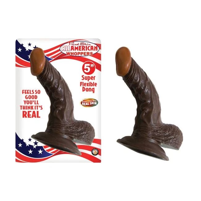 (wd) Afro American Whopper 5in W/balls Brown - Image 1