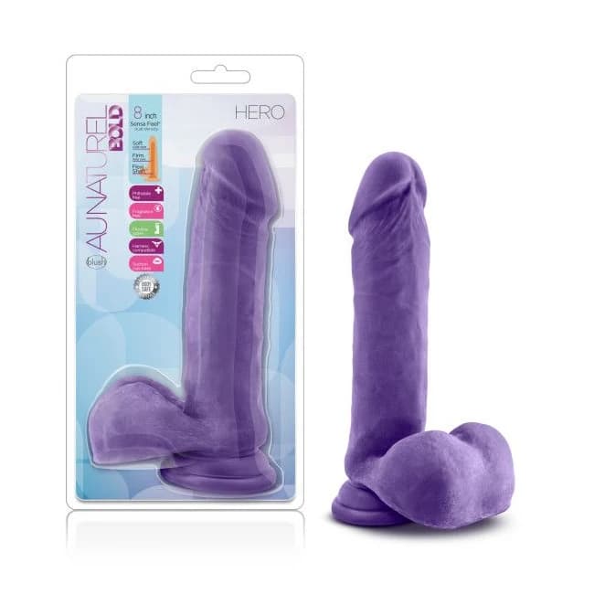 (wd) Au Naturel Bold Hero 8 in Dildo Purple - Image 1
