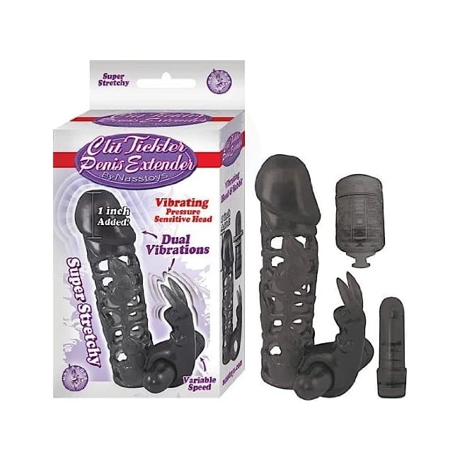 (wd) Clit Tickler Penis Extend Black - Image 1