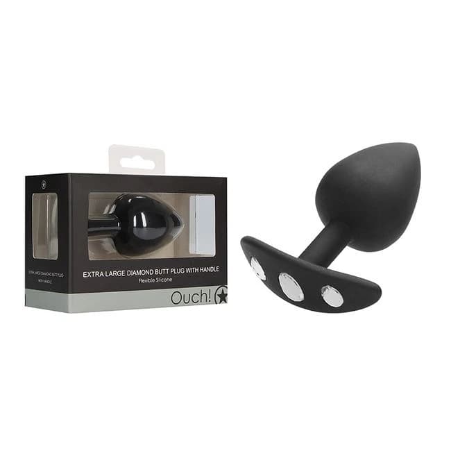 (wd) Extra Large Diamond Butt W/ Handle Black - Image 1