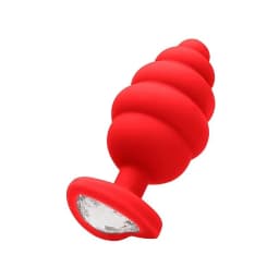 Extra Large Ribbed Diamon Heart Plug, image 8