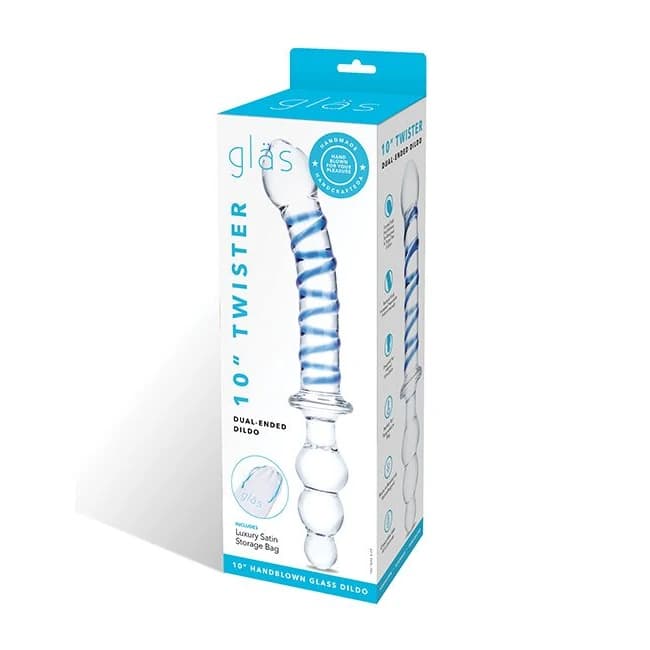 (wd) Glas 10 Twister Dual-end Dildo " - Image 1