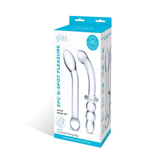(wd) Glas 2pc G-spot Pleasure Dildo Set - Image 1