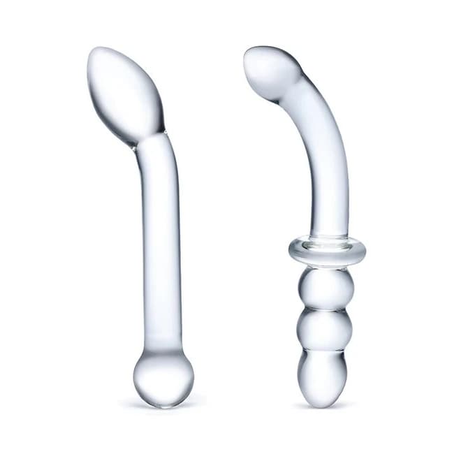 (wd) Glas 2pc G-spot Pleasure Dildo Set - Image 2