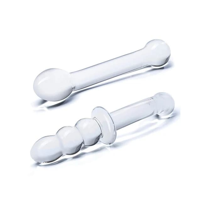 (wd) Glas 2pc G-spot Pleasure Dildo Set - Image 3