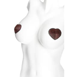 Heart Rhinestone Pasties Red/black Os, image 2