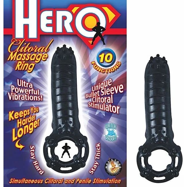 (wd) Hero Cockring & Clit Mass Black - Image 1