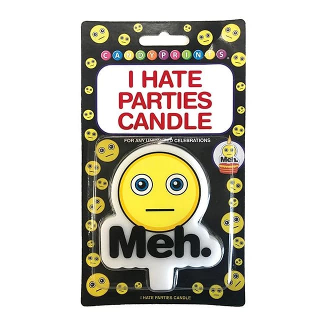 (wd) I Hate Parties Candle Meh - Image 1