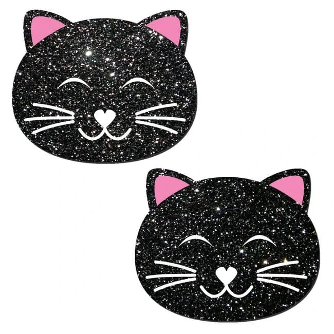 (wd) Kitty Cat Black Glitter - Image 1