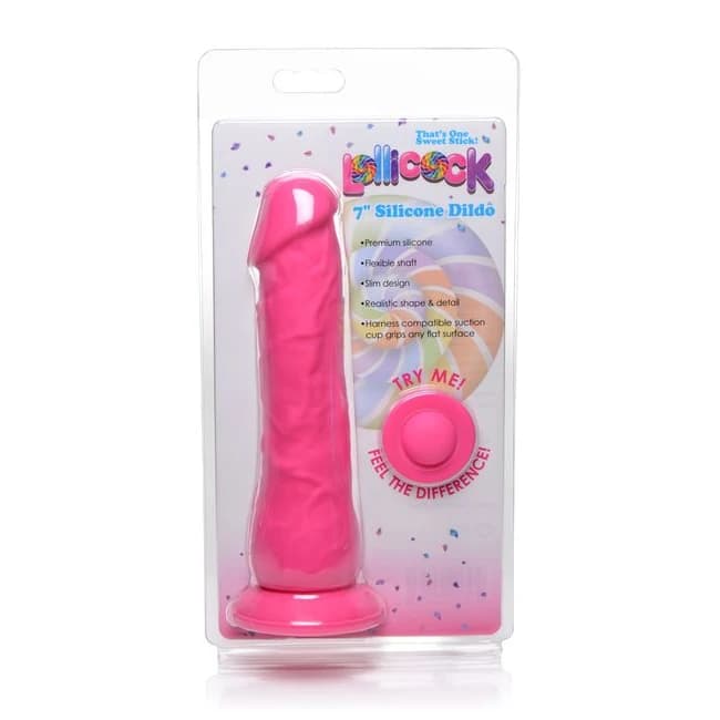 (WD) LOLLICOCK 7IN SILICONE DO CHERRY  - Image 1
