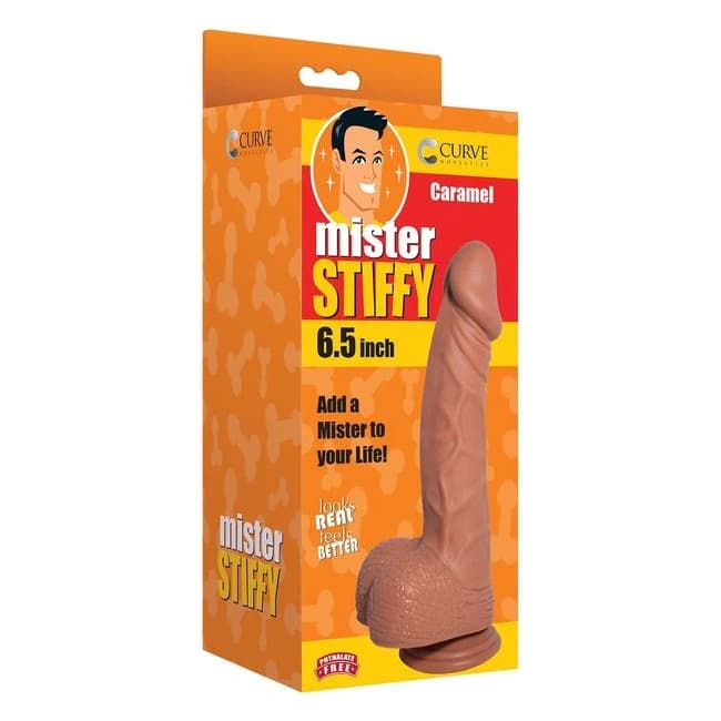 (wd) Mister Stiffy 6.5in Dildo Caramel - Image 1