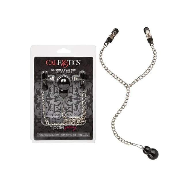 (WD) NIPPLE PLAY WEIGHTED DUAL NIPPLE CLAMPS  - Image 1