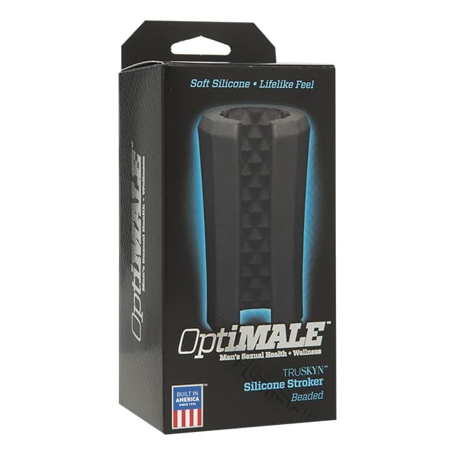 (WD) OPTIMALE SILICONE STROKER BEADED BLACK  - Image 1