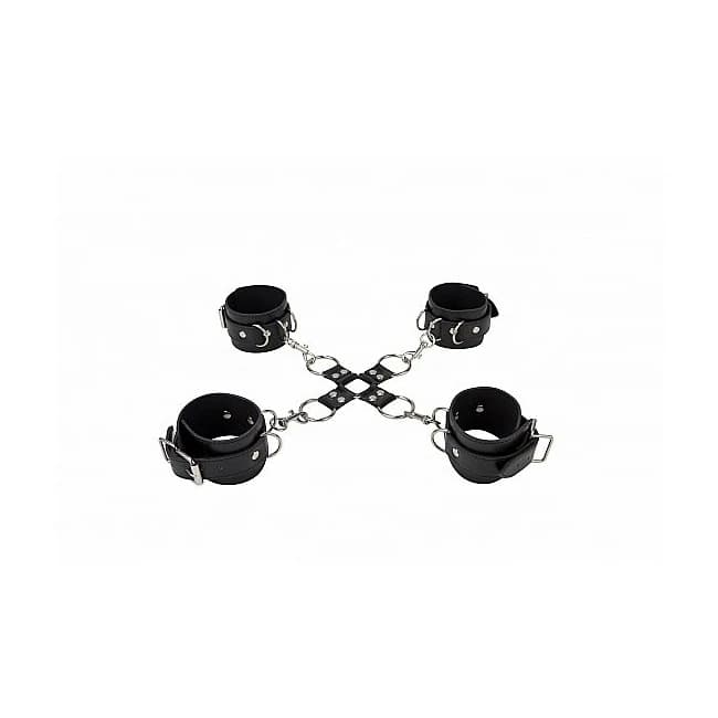 (wd) Ouch Leather Hand & Legcu Black - Image 1