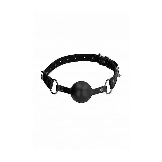 (wd) Ouch! Skulls & Bones Sili Ball Gag Black - Image 1