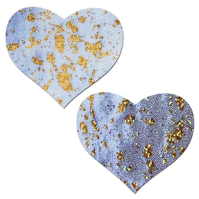 (wd) Pastease Splatter Hologra Heart White/gold - Image 1