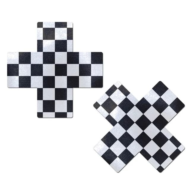 (wd) Pastease X Black & White Checker Cross - Image 1