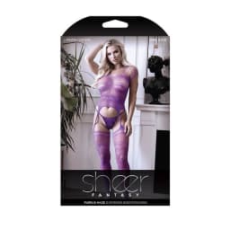 Purple Haze Bodystocking W/ Garters, image 3