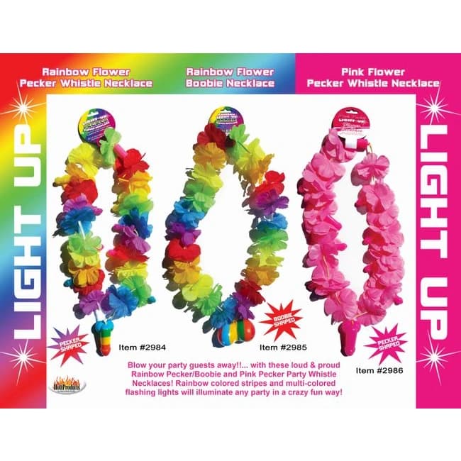 (wd) Rainbow Light Up Flower B Necklace - Image 1