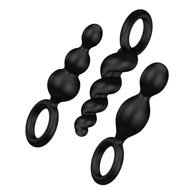 (wd) Satisfyer Booty Call Plug of 3 Black (net) - Image 1