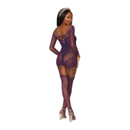 Scalloped Lace Garter Dre Aubergine O/S, image 3
