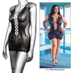 Scandal Plus Size Peek-a- Mini Dress, image 6