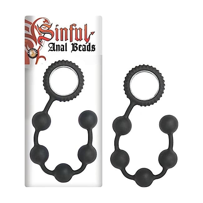 (wd) Sinful Anal Beads Black - Image 1