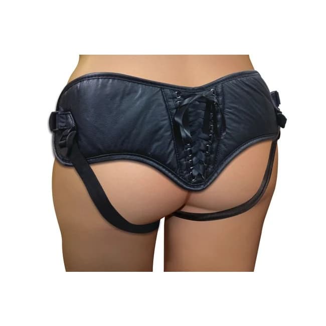 (wd) Ss Plus Black Pvc Corsett Strap-on - Image 1
