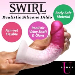 Strap U Real Swirl Realis Dildo Pink, image 2