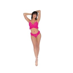 (wd) Stretch Lace & Mesh 2 Pc Paradise Pink O/s - Image 2