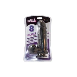 Thick Cock w/ Balls & Suct Black 8in, image 2