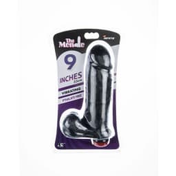 Thick Cock w/ Balls & Vibe Black 9in, image 2