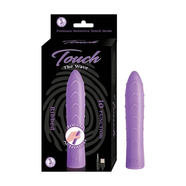 (wd) Touch the Wave Lavender Ribbed Vibrator - Image 1