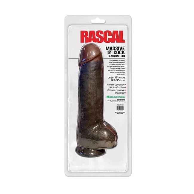 (wd)black Balled Dildo 12in - Image 3
