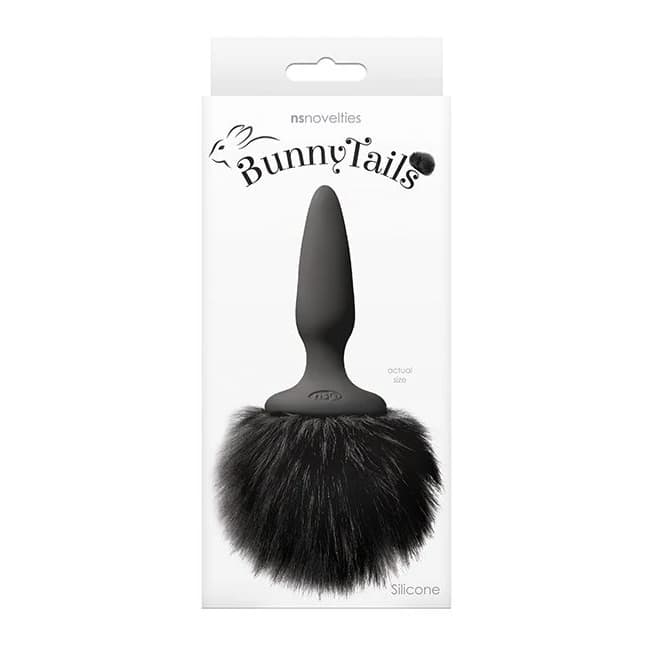 (wd)bunny Tails Mini Black Fur - Image 1