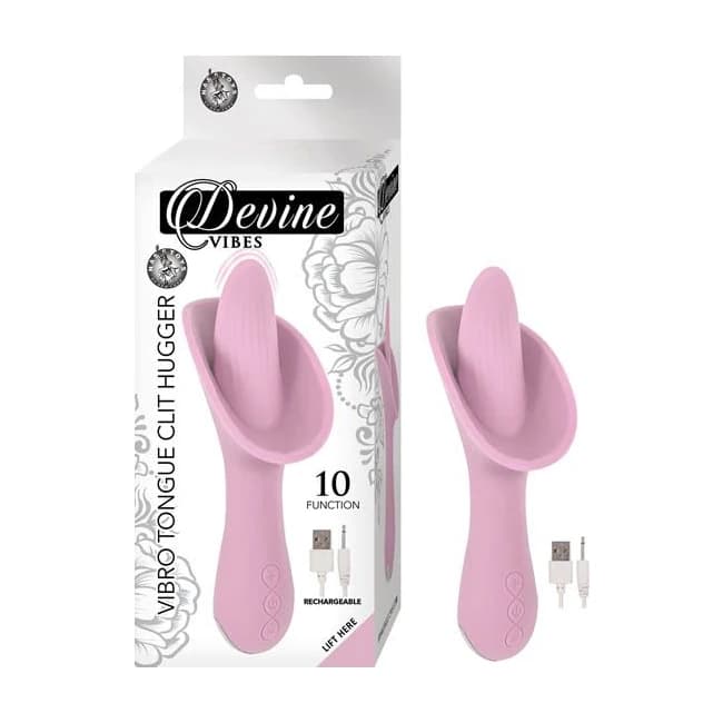 (WD)DEVINE VIBES VIBRO TONGUE HUGGER PINK  - Image 1