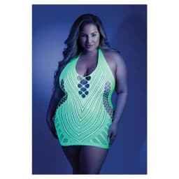 Glow Shock Value Halter Dr Neon Green Q/S, image 1